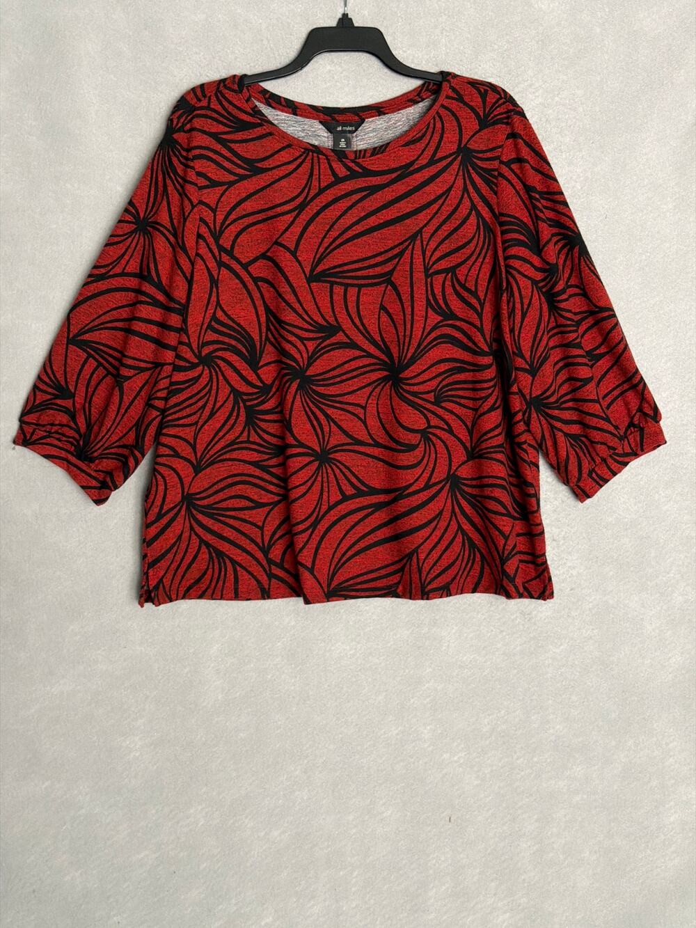 Ali Miles Brushed Knit Top 3/4 Cuff Sleeves in Spice Women's 2X NEW w/o Tags.